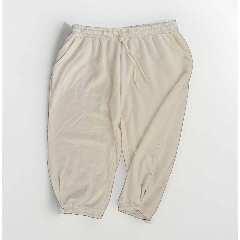 Anthropologie Daily Practice Size 2X Zola Ivory Knit Joggers Barrel Leg NWT